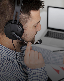 Agente de suporte com headset